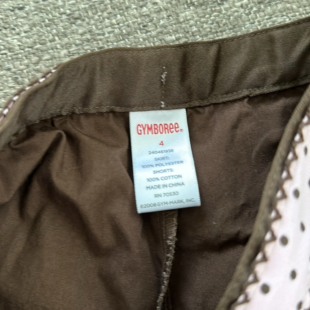 Gymboree Girls Brown Pink pleated Skirt Size 4